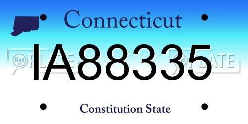 IA88335 Connecticut License Plate