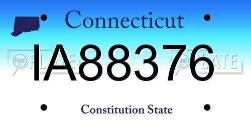 IA88376 Connecticut License Plate