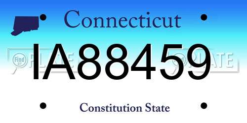 IA88459 Connecticut License Plate