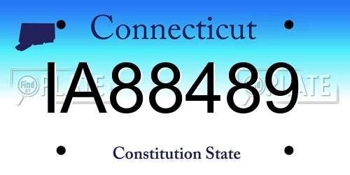 IA88489 Connecticut License Plate