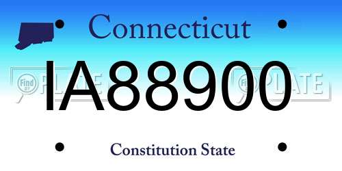 IA88900 Connecticut License Plate