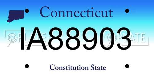 IA88903 Connecticut License Plate