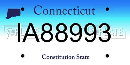 IA88993 Connecticut License Plate