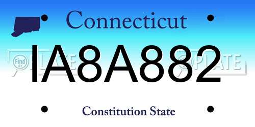 IA8A882 Connecticut License Plate