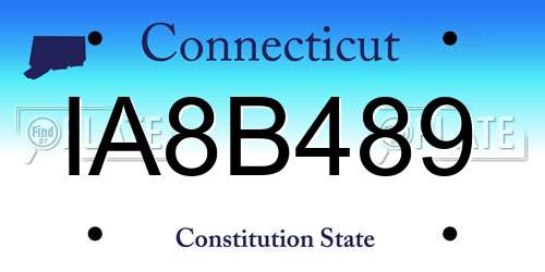 IA8B489 Connecticut License Plate