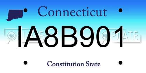 IA8B901 Connecticut License Plate