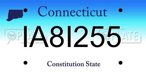 IA8I255 Connecticut License Plate