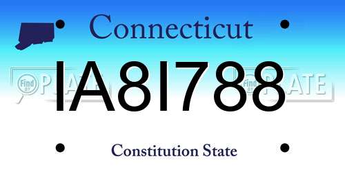 IA8I788 Connecticut License Plate