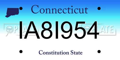 IA8I954 Connecticut License Plate