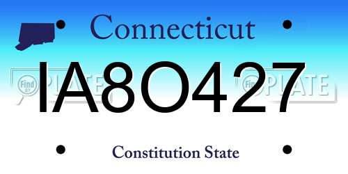 IA8O427 Connecticut License Plate