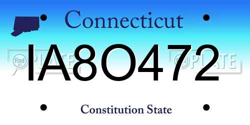 IA8O472 Connecticut License Plate