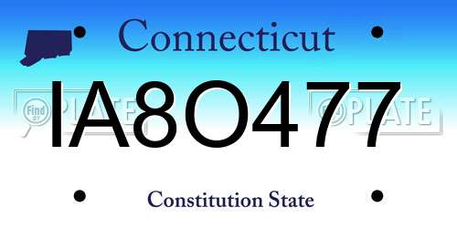 IA8O477 Connecticut License Plate