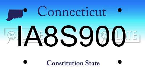 IA8S900 Connecticut License Plate