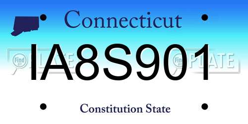 IA8S901 Connecticut License Plate
