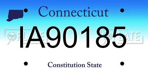 IA90185 Connecticut License Plate