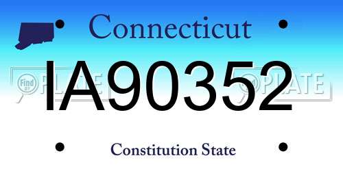 IA90352 Connecticut License Plate