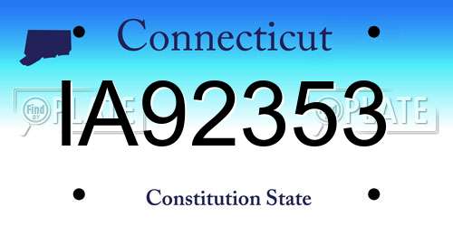 IA92353 Connecticut License Plate