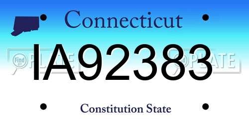 IA92383 Connecticut License Plate