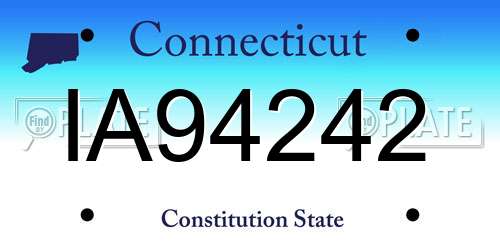 IA94242 Connecticut License Plate