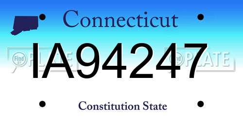 IA94247 Connecticut License Plate