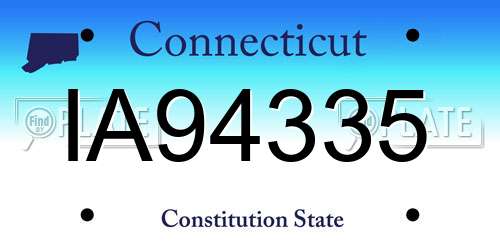 IA94335 Connecticut License Plate