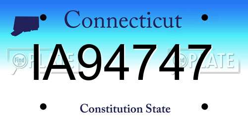 IA94747 Connecticut License Plate