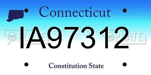 IA97312 Connecticut License Plate