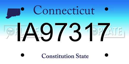 IA97317 Connecticut License Plate