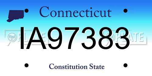 IA97383 Connecticut License Plate