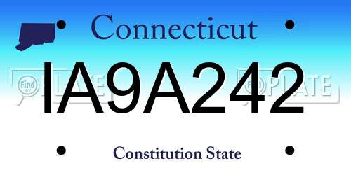 IA9A242 Connecticut License Plate