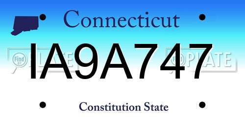 IA9A747 Connecticut License Plate