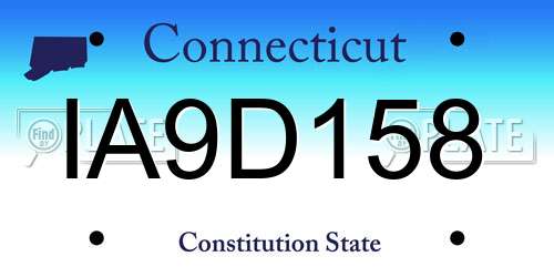 IA9D158 Connecticut License Plate