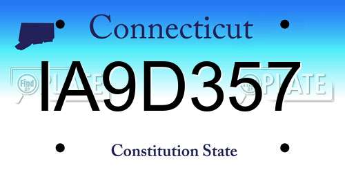 IA9D357 Connecticut License Plate