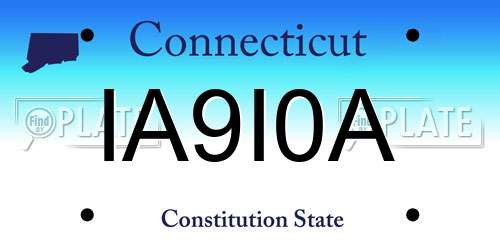 IA9I0A Connecticut License Plate