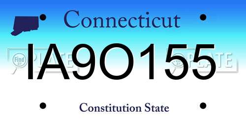 IA9O155 Connecticut License Plate
