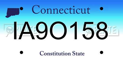 IA9O158 Connecticut License Plate