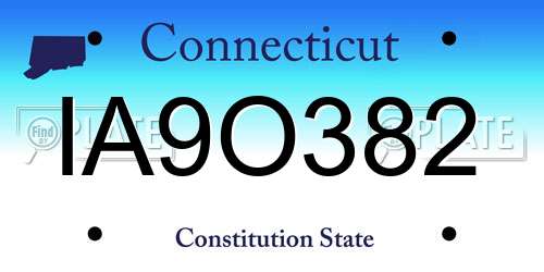 IA9O382 Connecticut License Plate