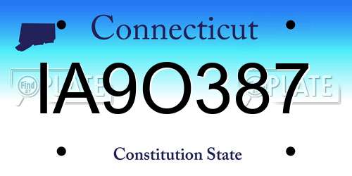 IA9O387 Connecticut License Plate