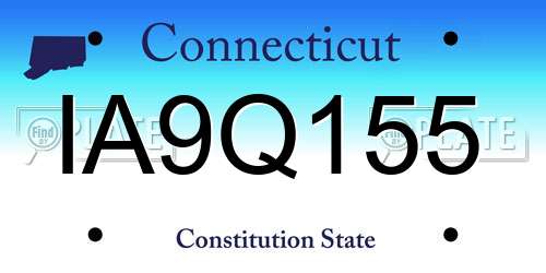 IA9Q155 Connecticut License Plate