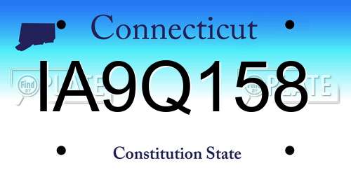 IA9Q158 Connecticut License Plate