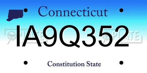 IA9Q352 Connecticut License Plate