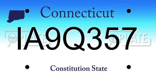 IA9Q357 Connecticut License Plate