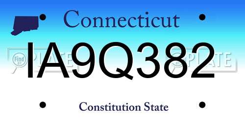 IA9Q382 Connecticut License Plate