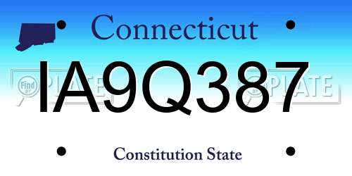 IA9Q387 Connecticut License Plate