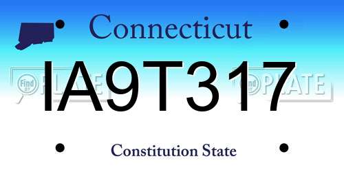 IA9T317 Connecticut License Plate