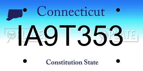 IA9T353 Connecticut License Plate