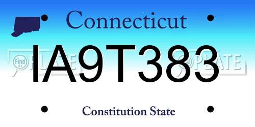 IA9T383 Connecticut License Plate