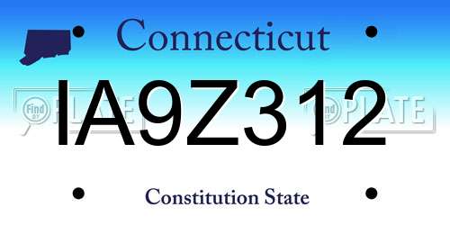 IA9Z312 Connecticut License Plate