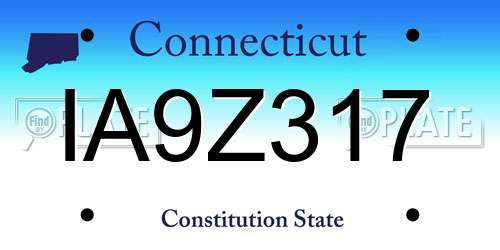 IA9Z317 Connecticut License Plate