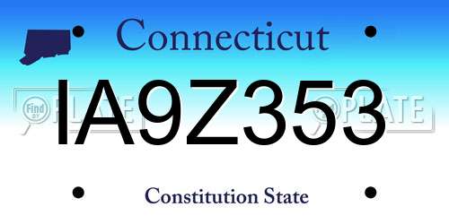 IA9Z353 Connecticut License Plate